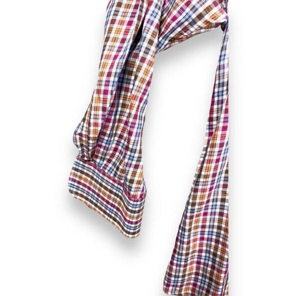 Peter Millar Collection Mens Size XL 100% Cotton Button Down Multi Plaid Shirt - Picture 4 of 9
